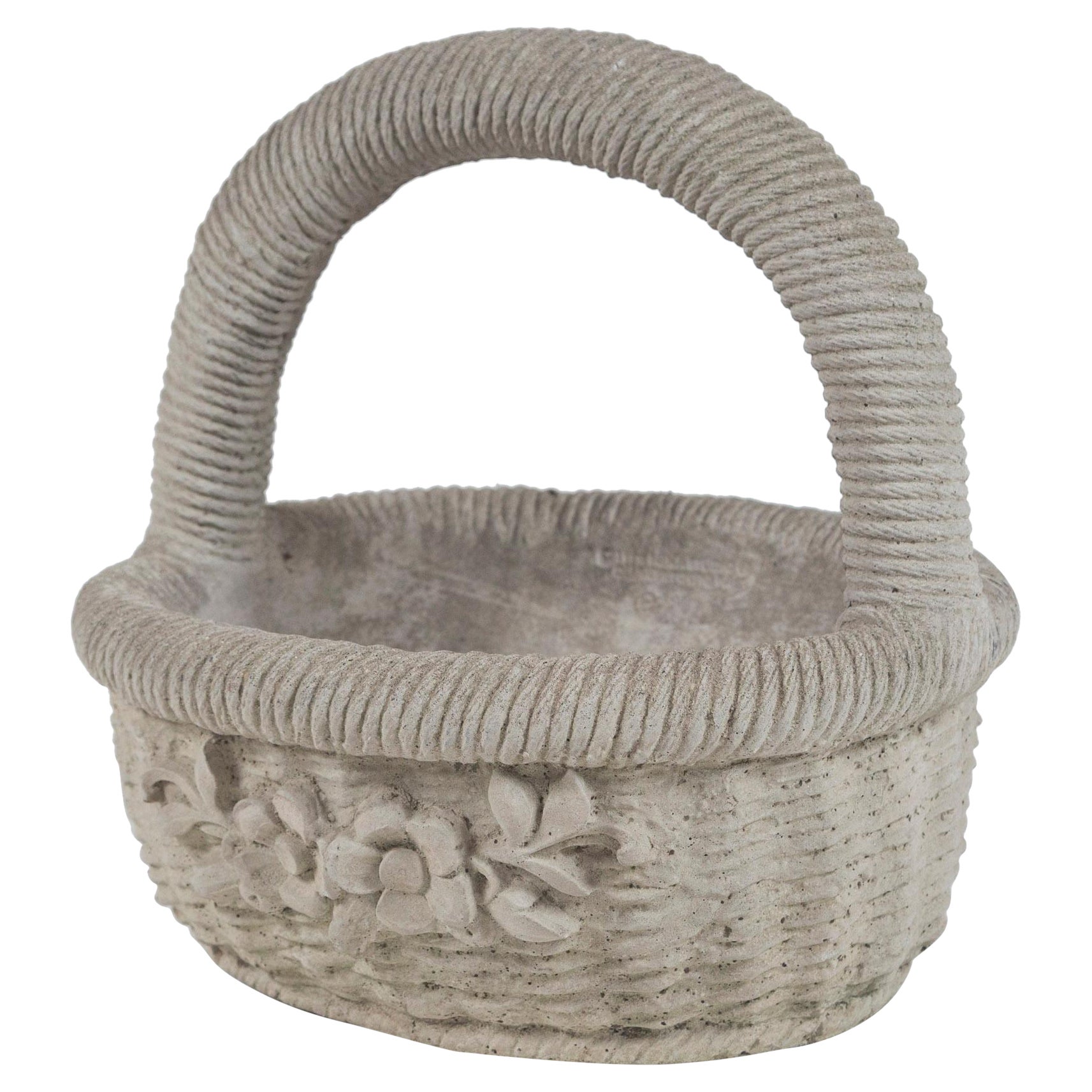 Panier de jardin en ciment moulé, 20ème siècle