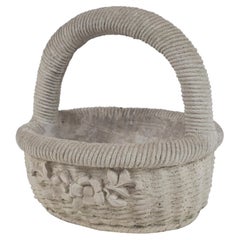 Vintage Cast Cement Garden Basket, 20th Century