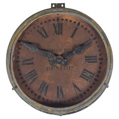 Vintage French Dunlop Électrique Brillé Advertising Clock, circa 1930