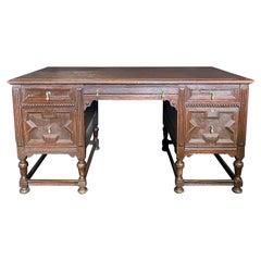 Antique Stunning British Charles II Style Two Sided Writing Table or Desk