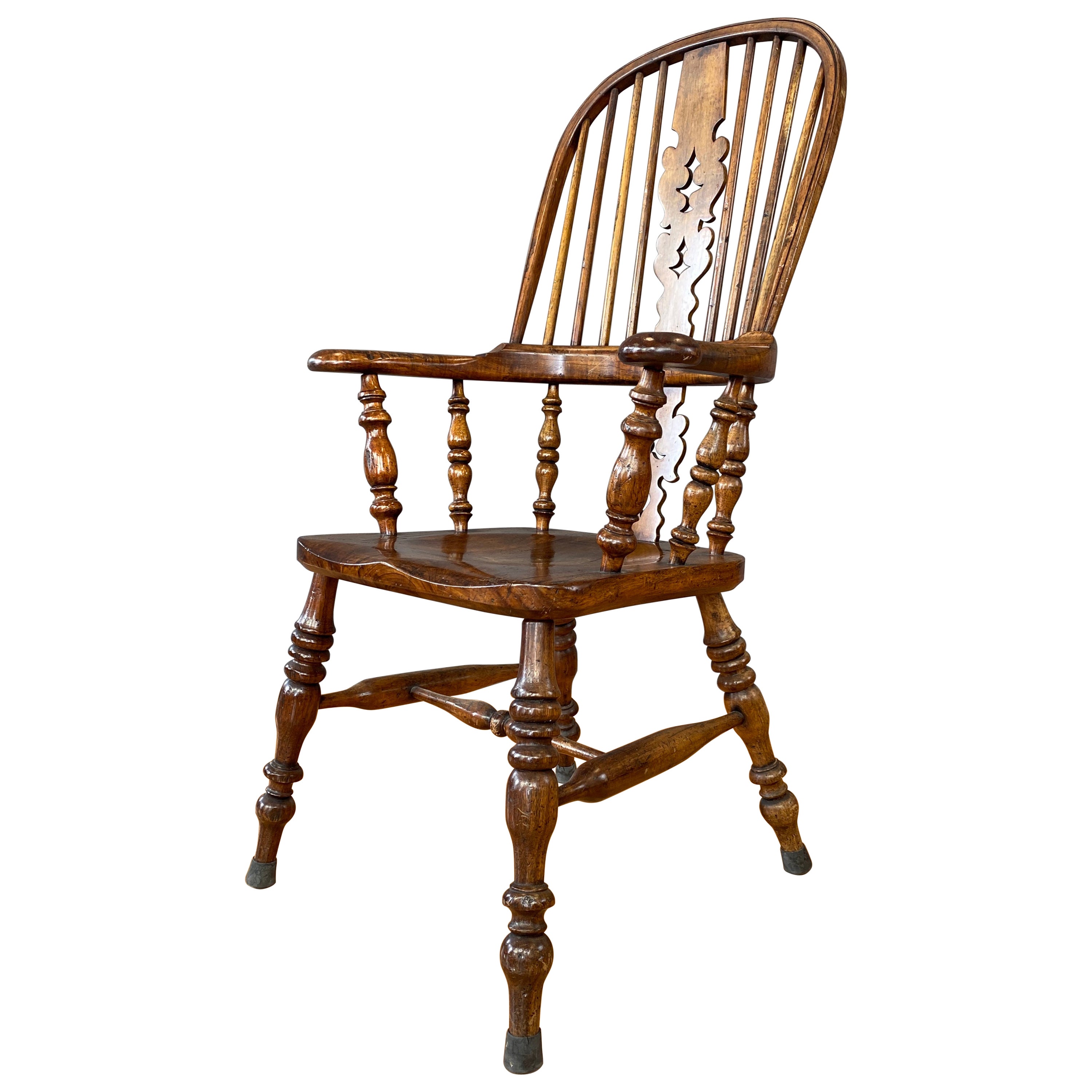 Victorian Style Windsor Hoop Back Broad Arm Chair