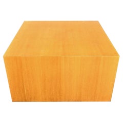 Intrex Wood Veneer Cube End or Side Table Pedestal Attributed to Paul Mayen