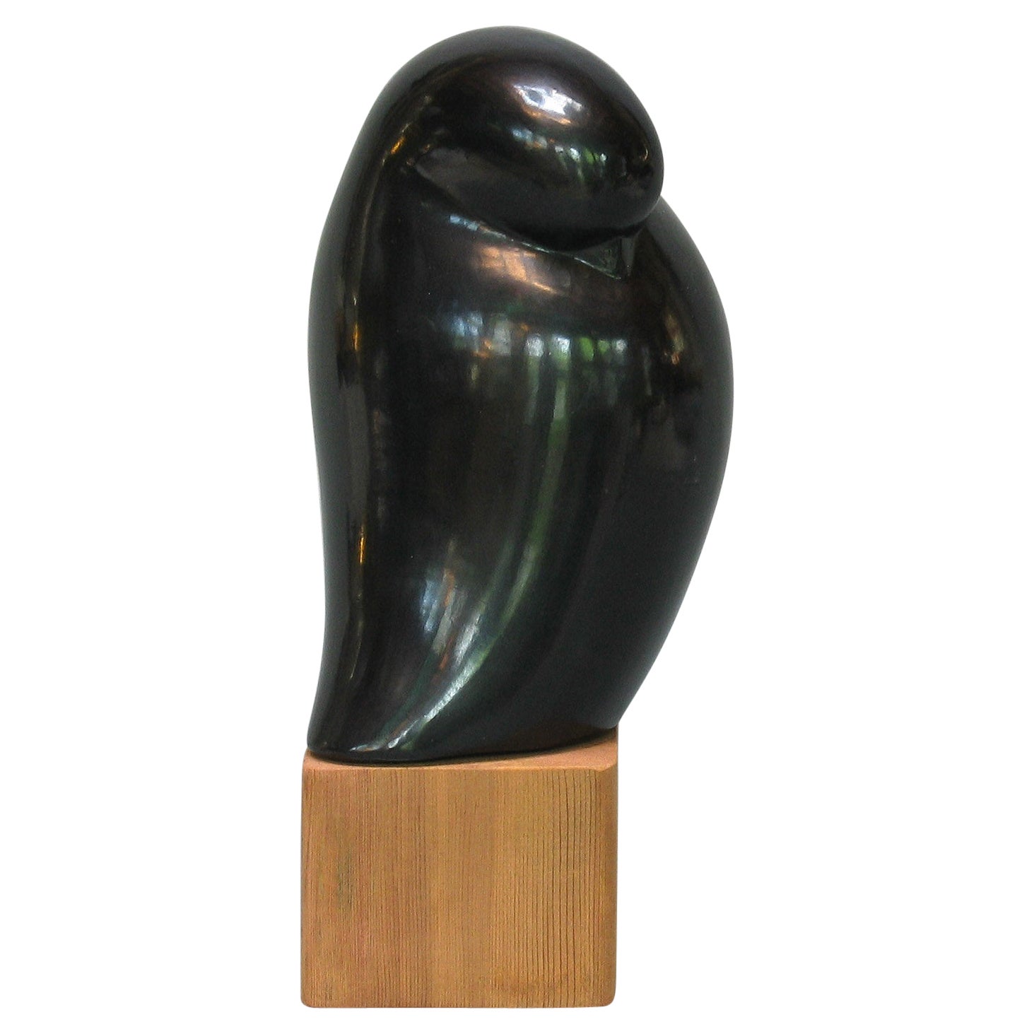 Black Pottery Bird Form Sculpture by Carlos Salas Oaxaca Mexico
