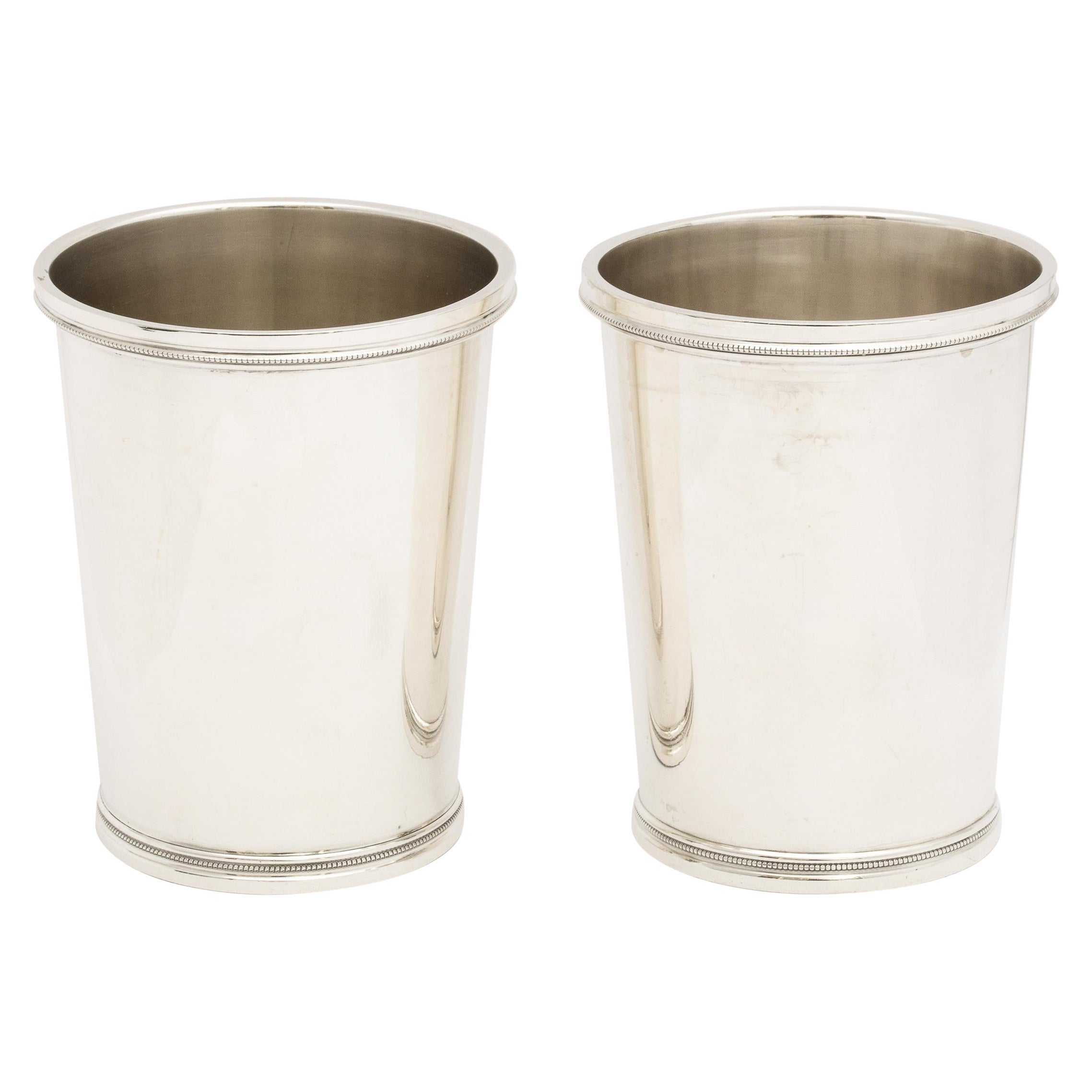 Pair of Art Deco Sterling Silver Mint Julep Cups