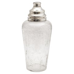 Art Deco Sterling Silver-Mounted Cocktail Shaker by Hawkes