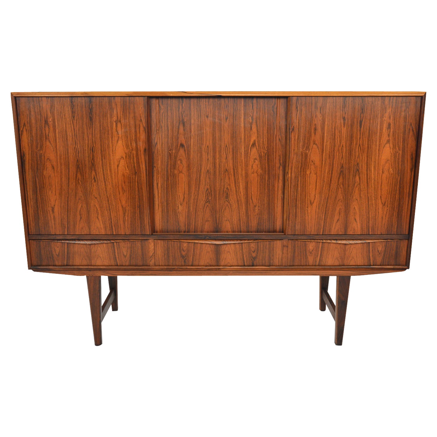 Danish Modern Tall Rosewood Credenza by E.W. Bach