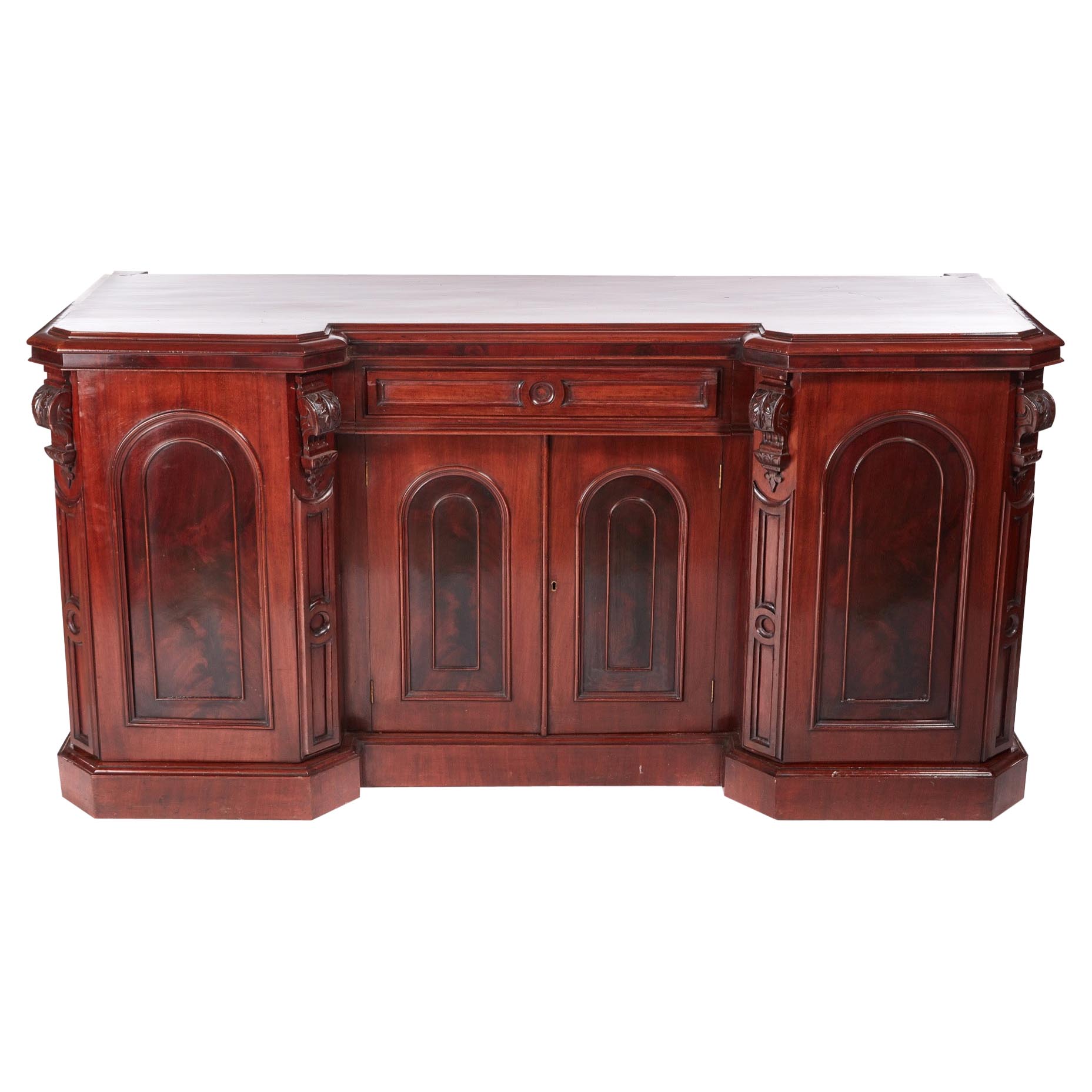 Quality Antique Carved Victorian Mahogany Sideboard For Sale