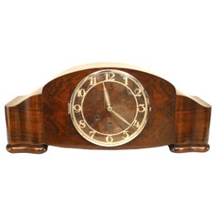 Mauthe Art Deco Walnut Mantel Clock