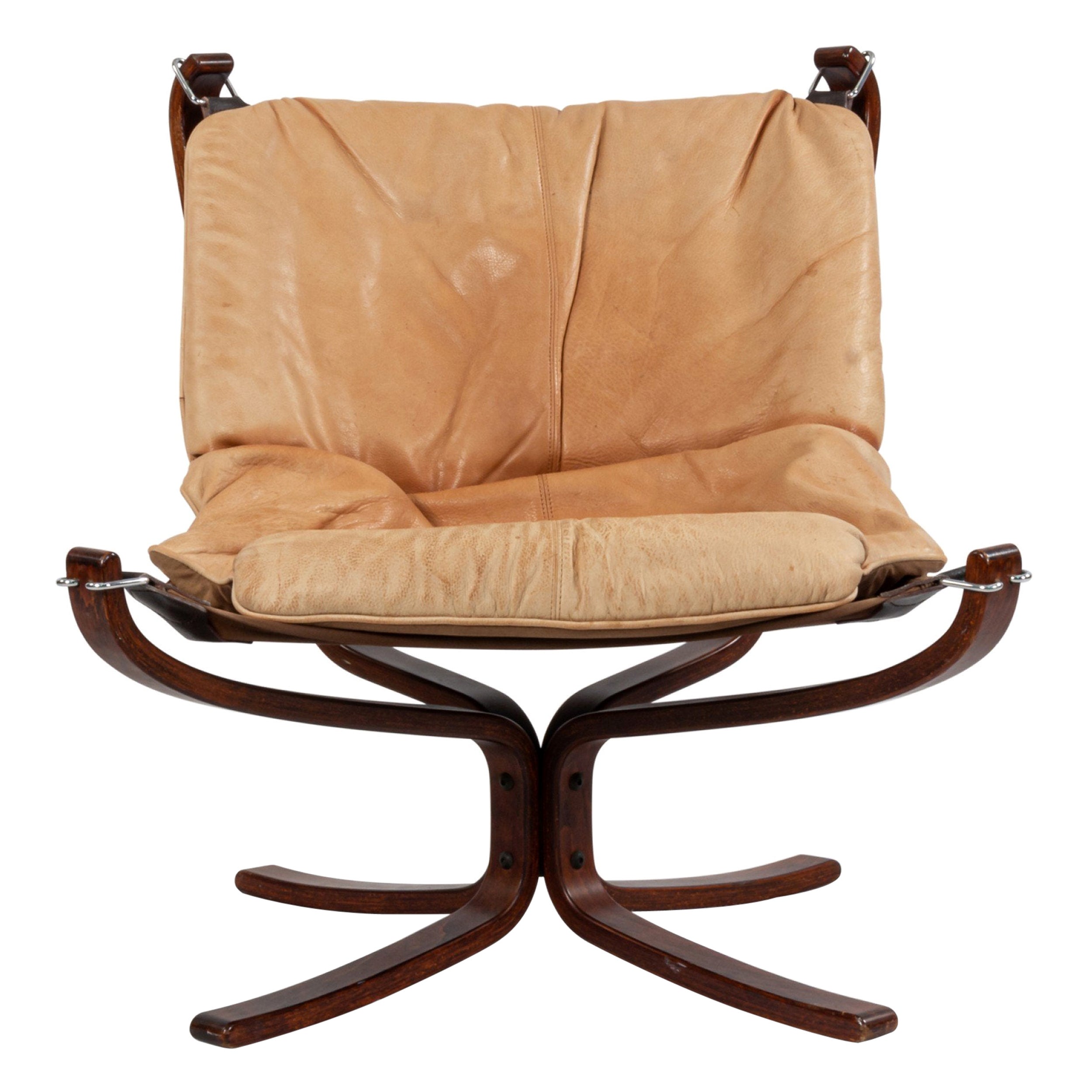 Scandinavian Post-War Beige Leather Chairs