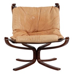 Scandinavian Post-War Beige Leather Chairs