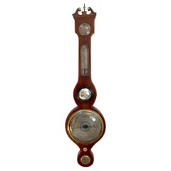 Antikes Banjo-Barometer aus Mahagoni, George III.