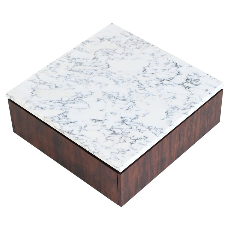 Scandinavian Coffee Table Rosewood and Marble Denmark 1960 at 1stDibs - Marble Coffee Table In Scandinavian Penthouse