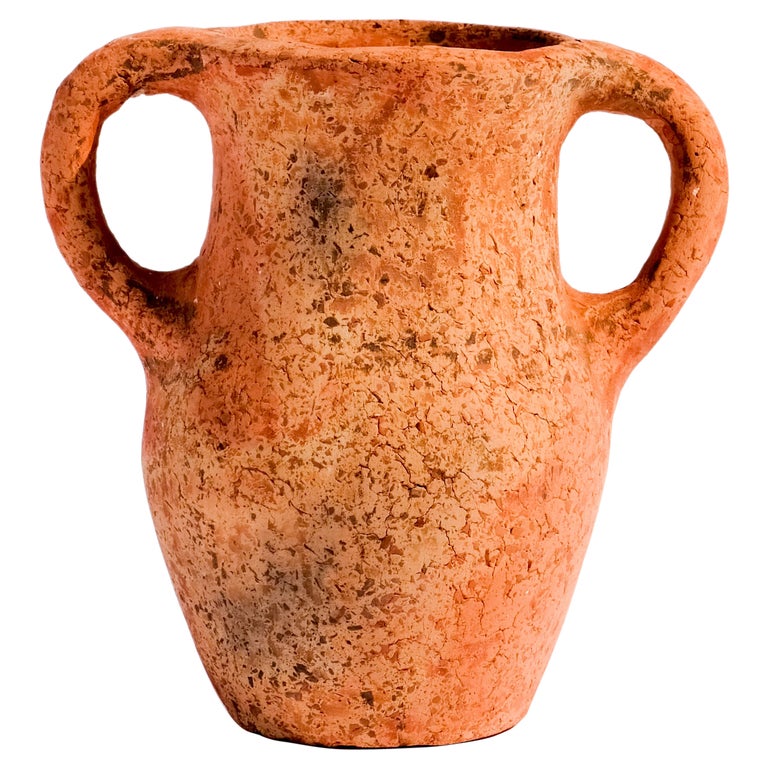 Khabia Freckles Terracotta Jar Made of Clay, Handcrafted by the Potter Aïcha For Sale