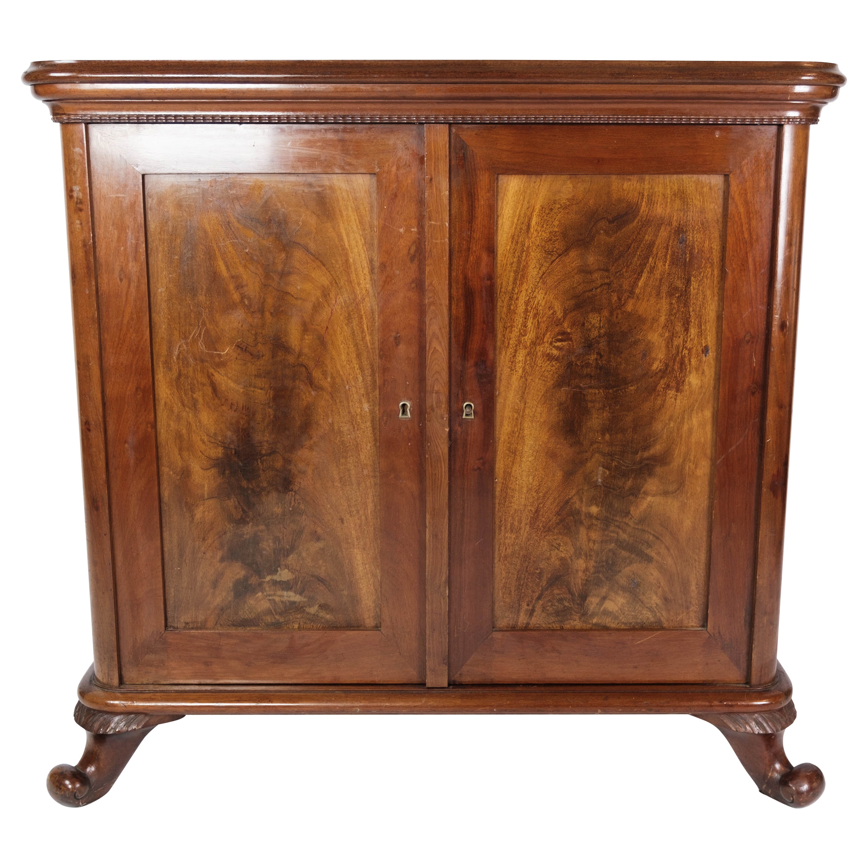 Cabinet of Mahogany on Feet, in Great Antique Condition from 1890