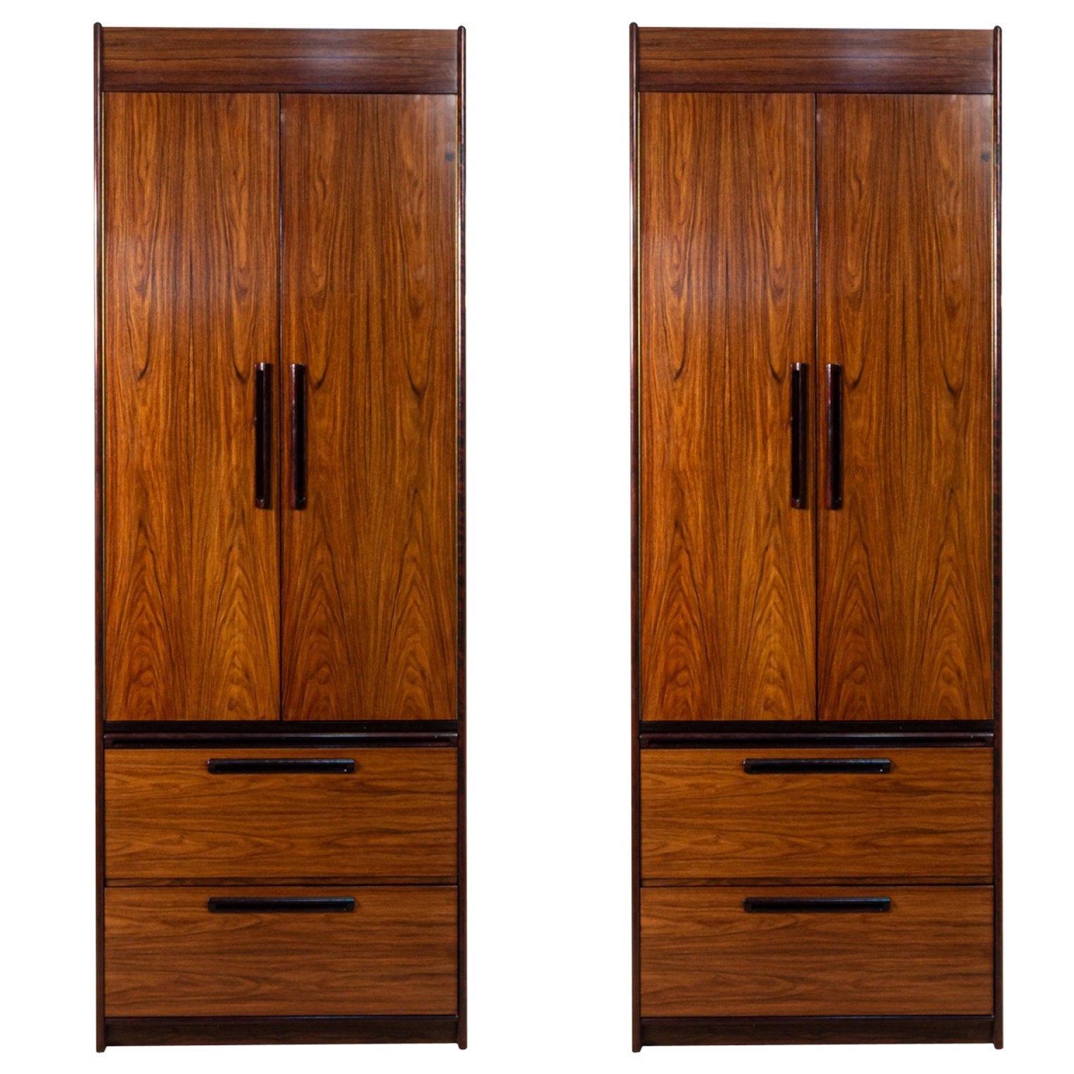 Pair of Scandinavian Mid-Century Rosewood Chifferobes For Sale