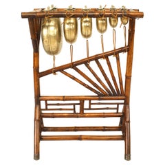 Antique English Victorian Bamboo Gong Stand