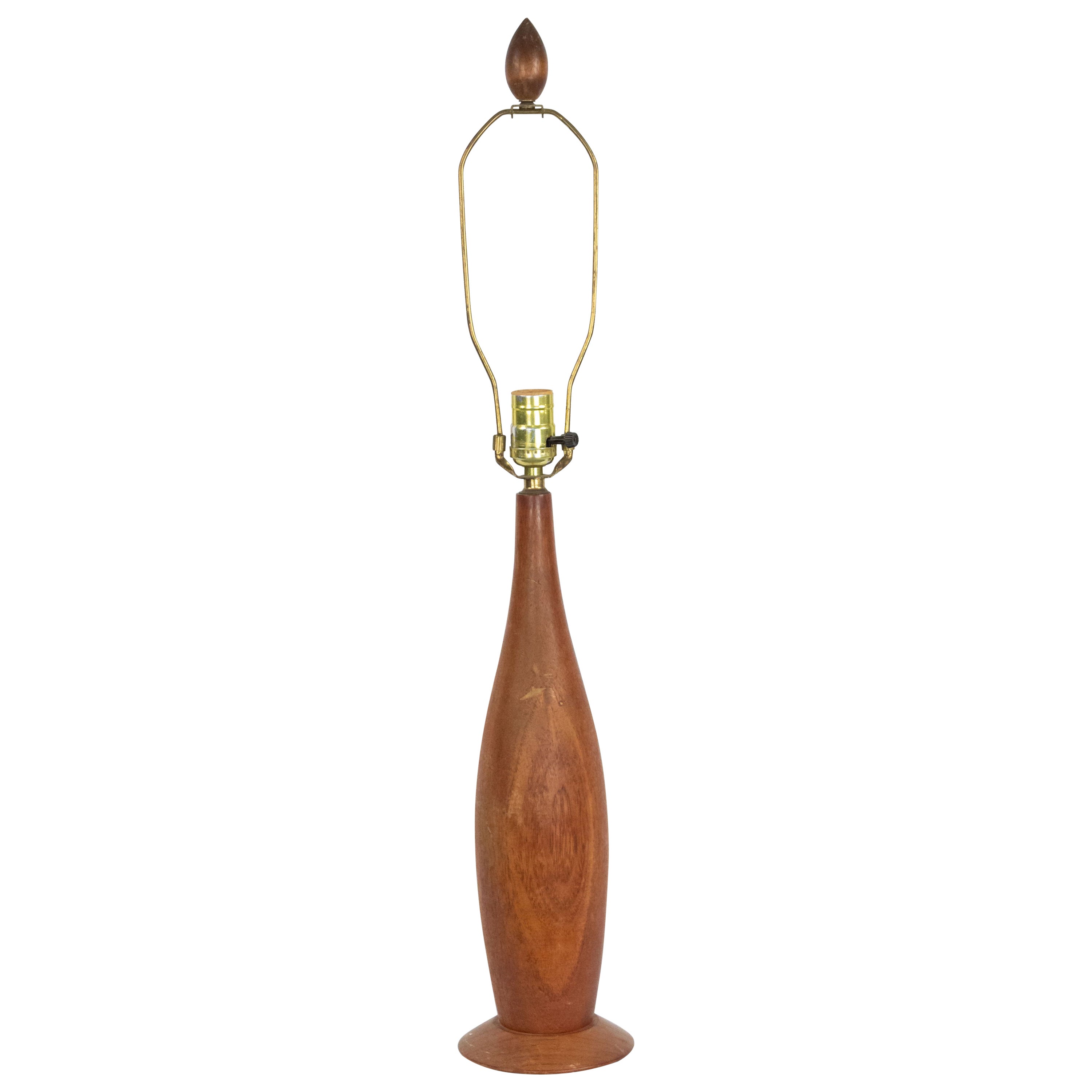 Scandinavian Teak Table Lamp For Sale