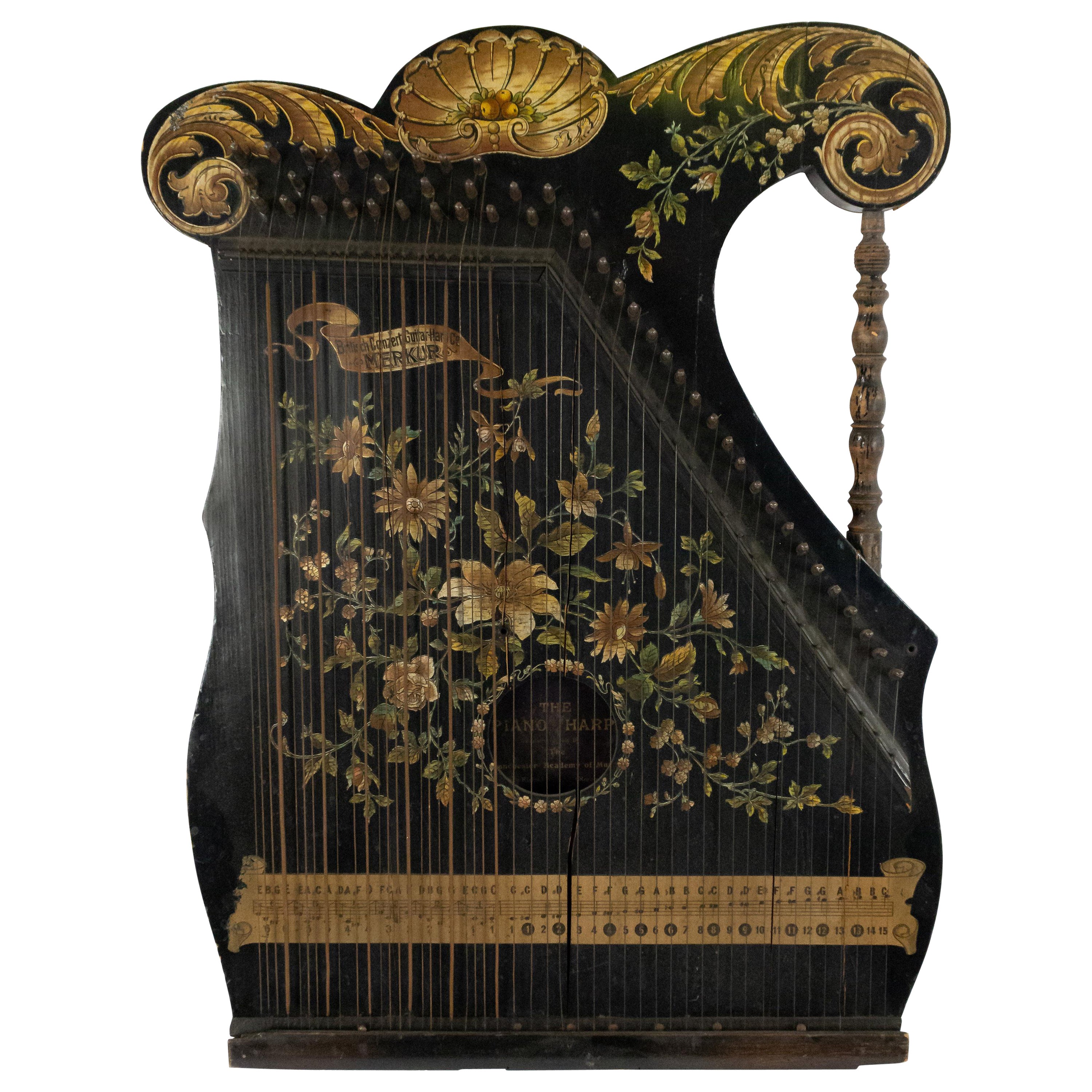 English Victorian Lacquered Zither