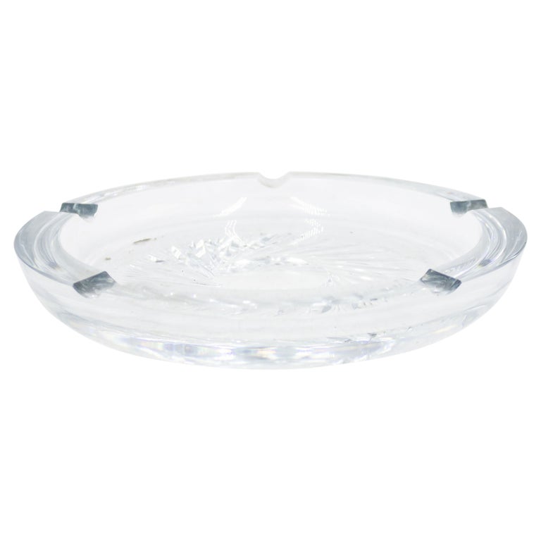 Mid-Century Cut Crystal Ashtray For Sale