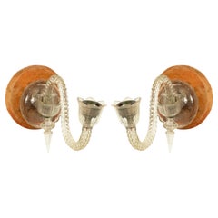 Pair of English Victorian Waterford Crystal Wall Sconces