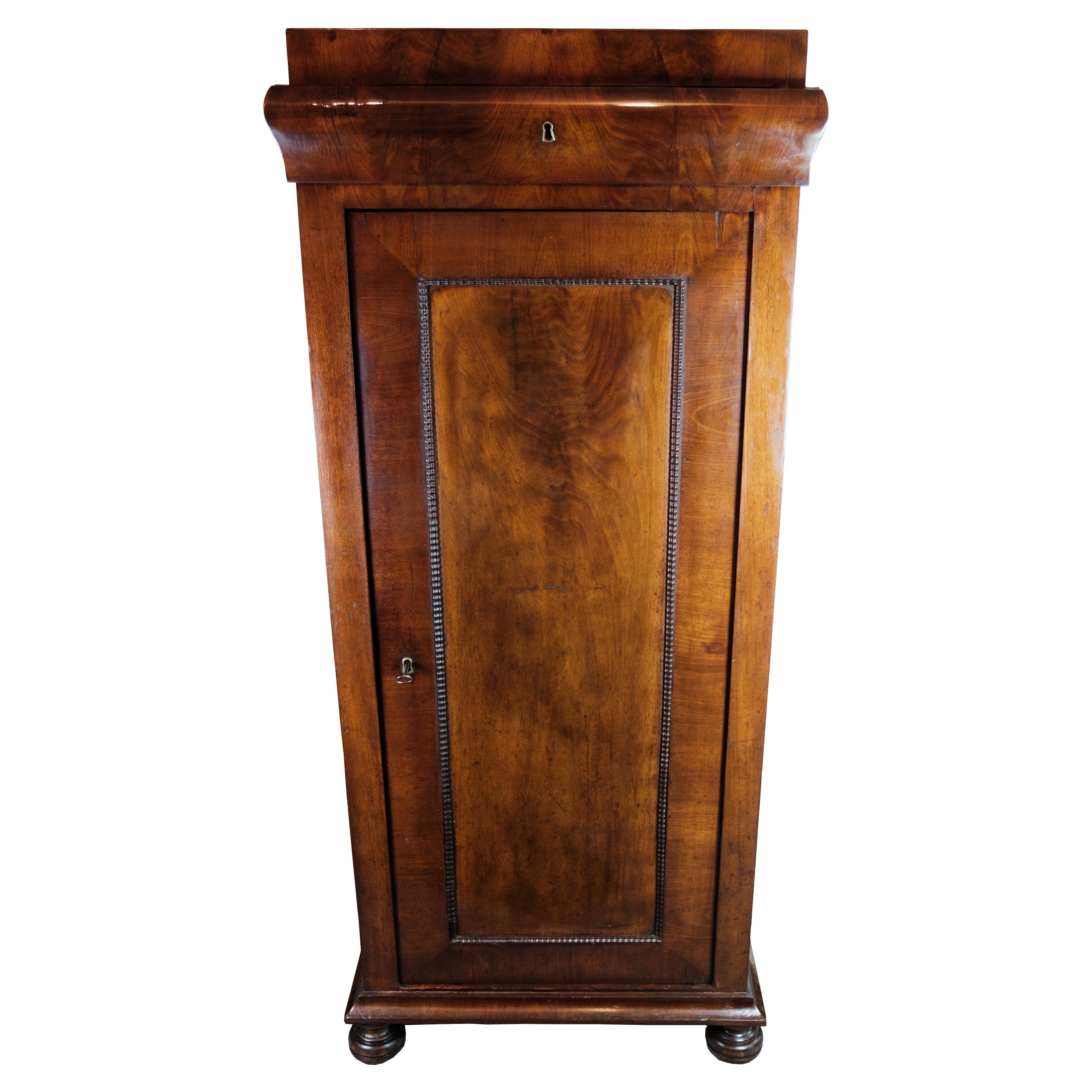 Late Empire Tall Cabinet of Dark Polished Mahogany From 1840s For Sale