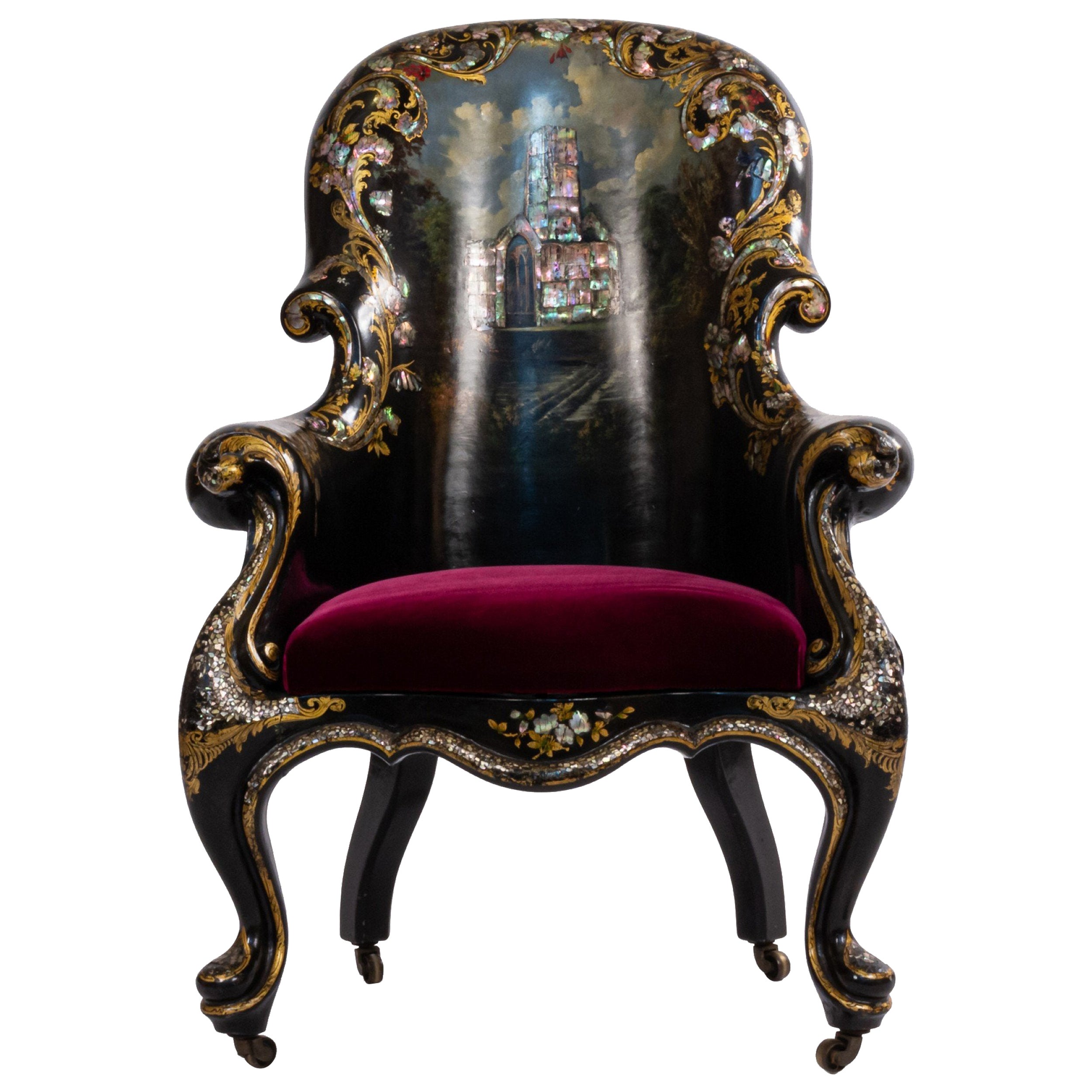English Victorian Berg√©Re Arm Chair