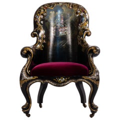 English Victorian Berg√©Re Arm Chair