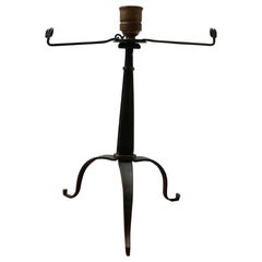 Iron Brutalist Mid-Century Petite Table Lamp