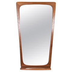 Vintage Mirror Made In Teak With Shelf, Danish Design From 1960s
