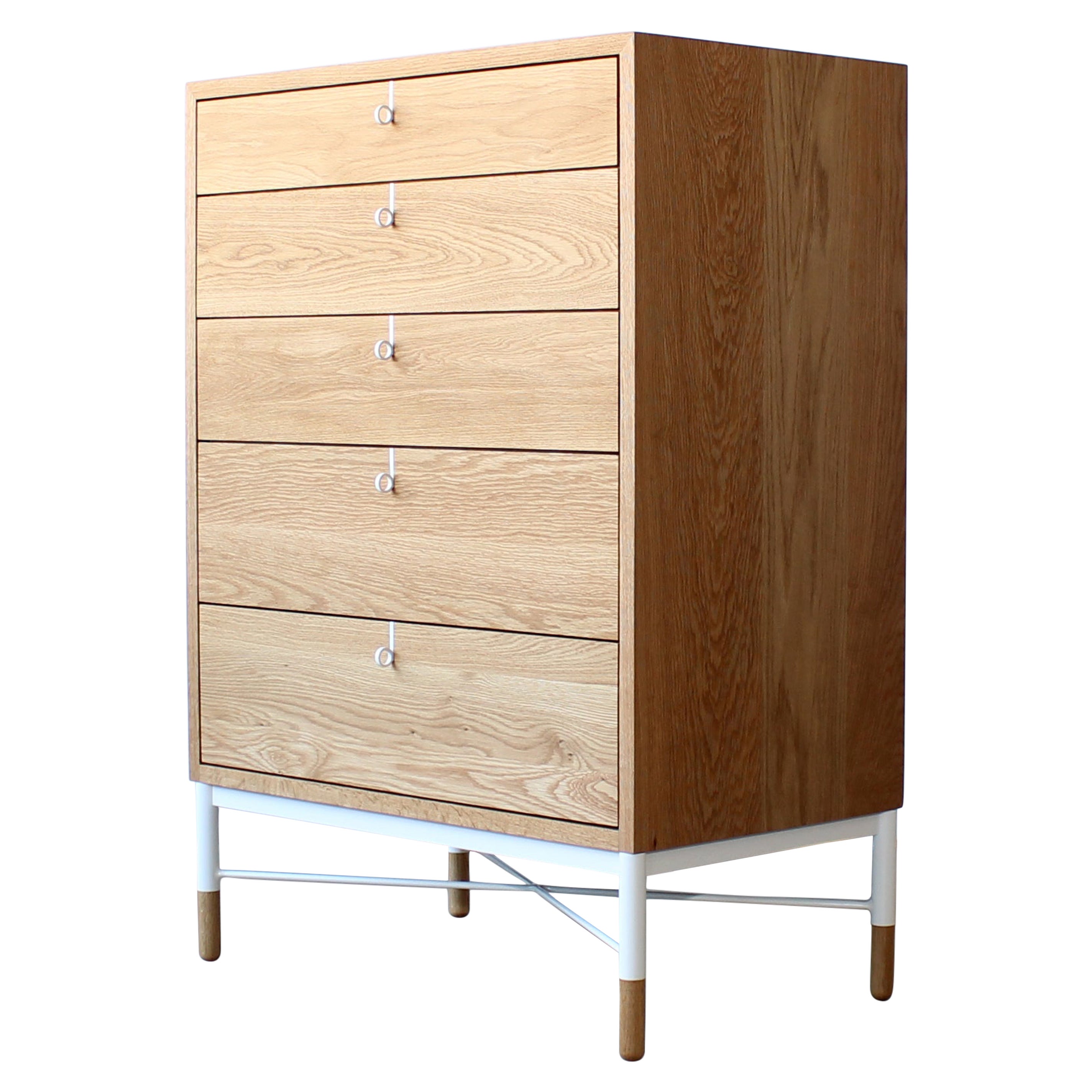 Phillip Highboy Modern Solid Wood Dresser by Crump and Kwash For Sale