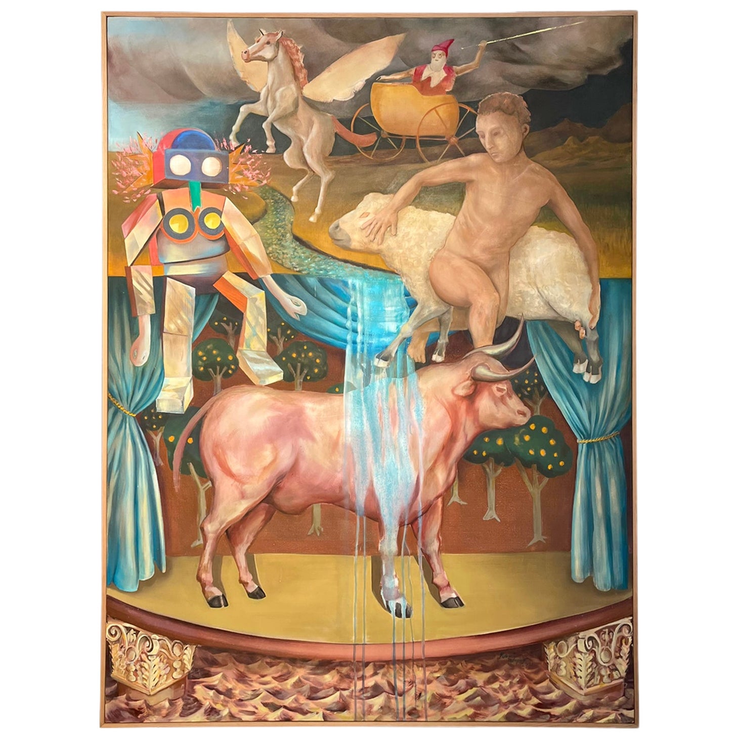 Oil painting by Robert Wymer 2021, Venetian Jungian Mythological Composition For Sale