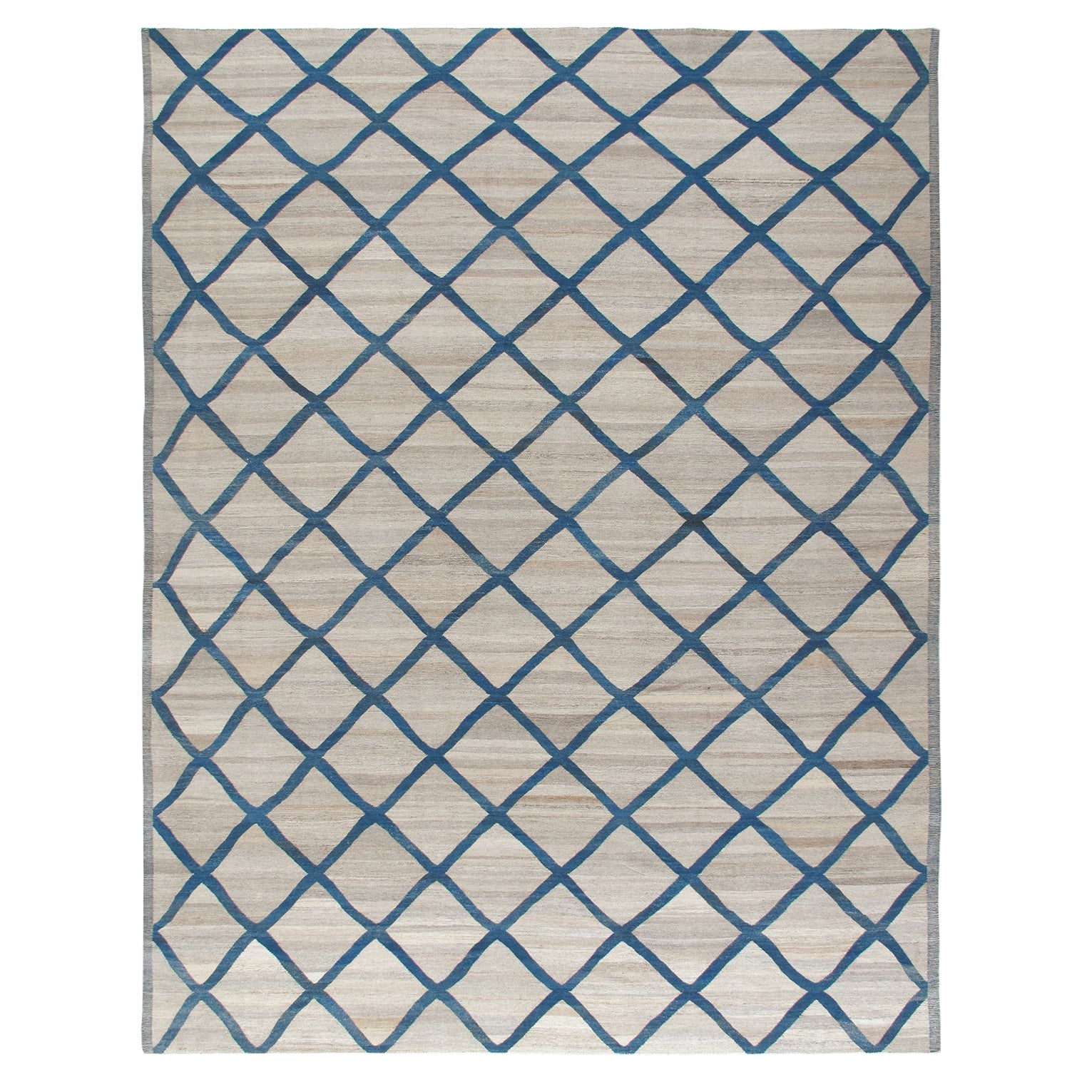 Tapis moderne à tissage plat en treillis