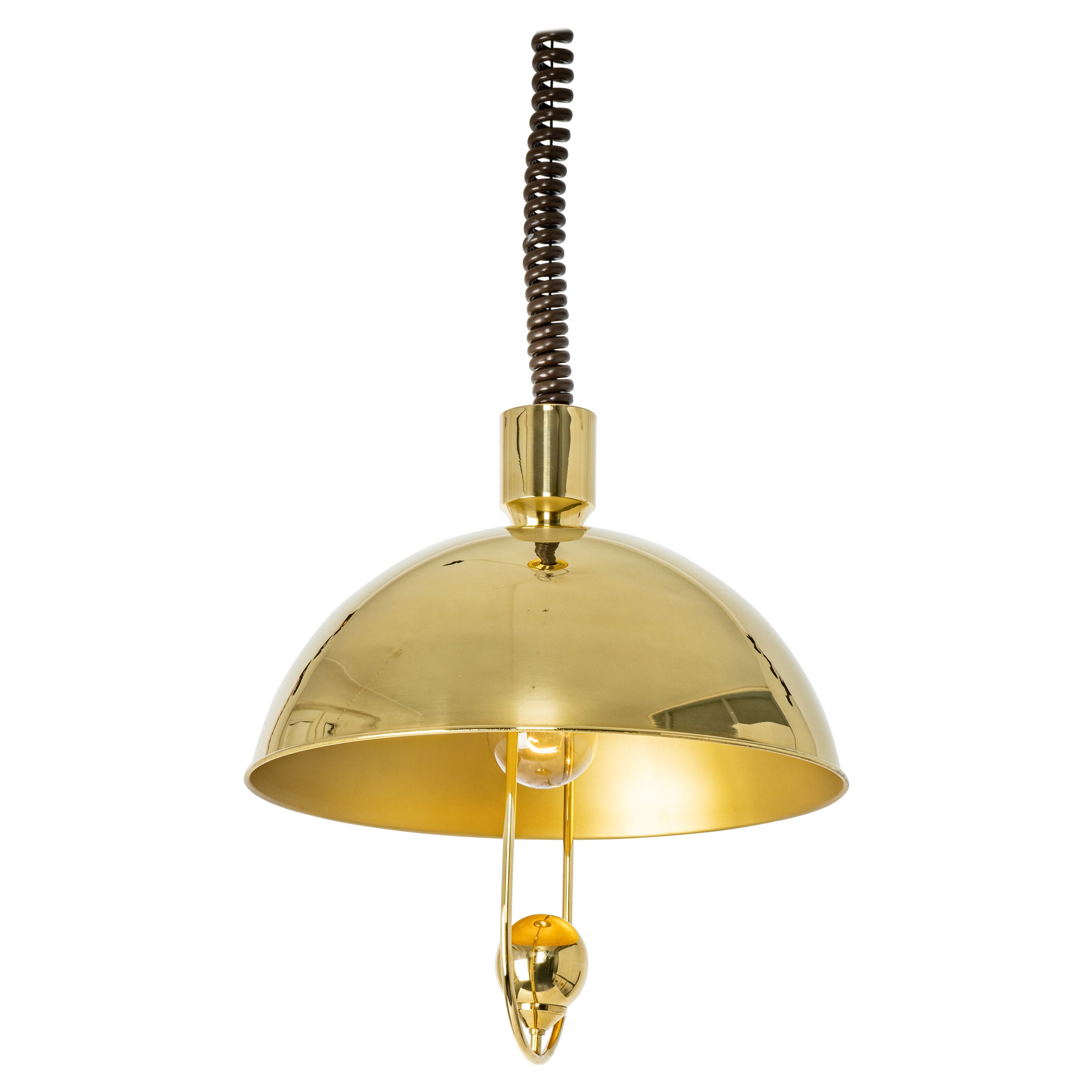 Petite Brass Dome Pendant Light by Florian Schulz, Germany For Sale