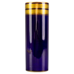 German Cobalt Blue and Gold Porcelain Vase by Hutschenreuther, 1970s