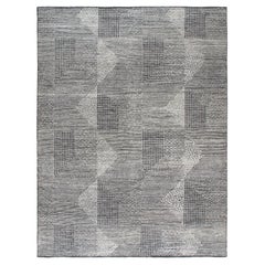 Modern Contemporary Mosaic Geometric Handknotted Rug 