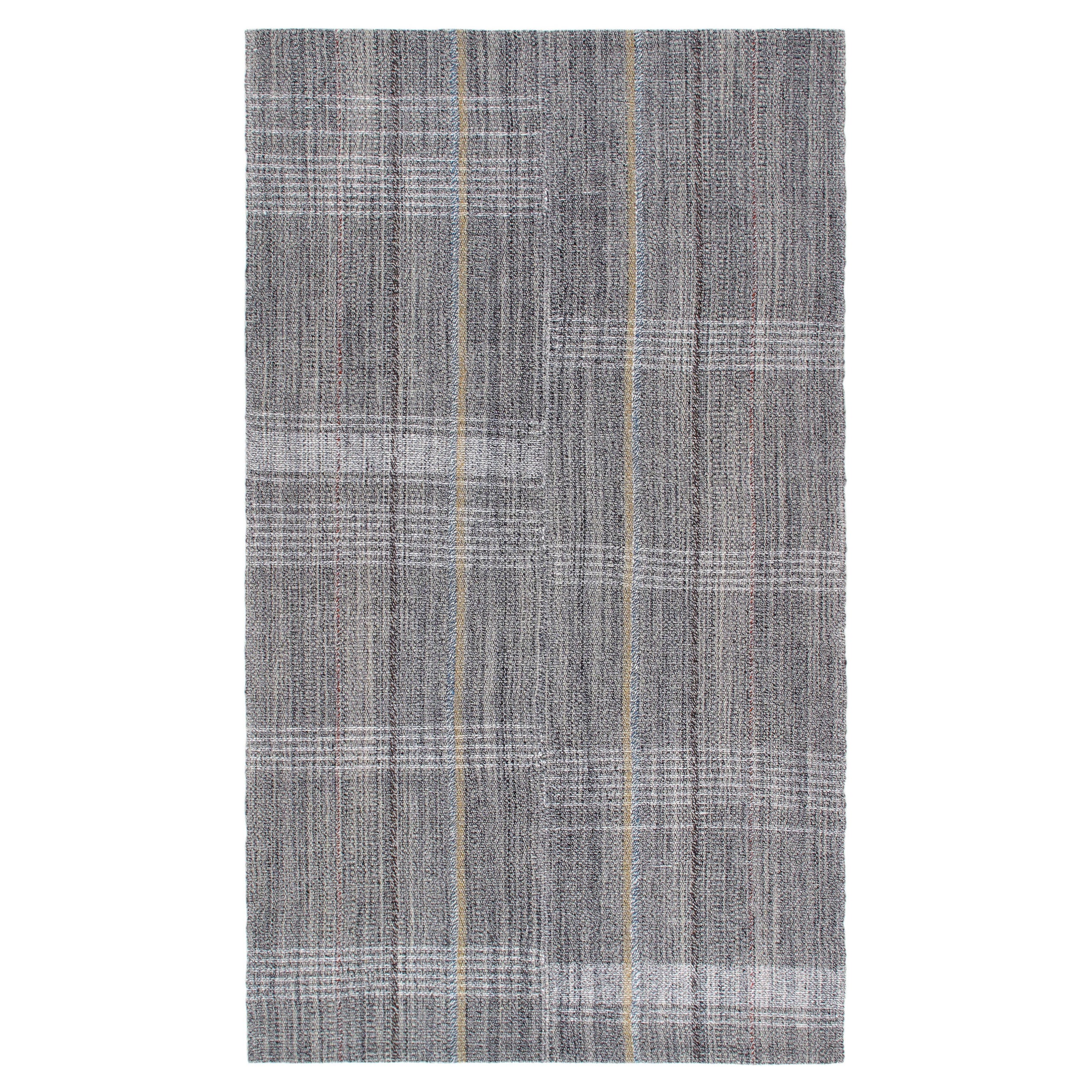 Mid-Century Modern Style Minimalist Flatweave Rug For Sale