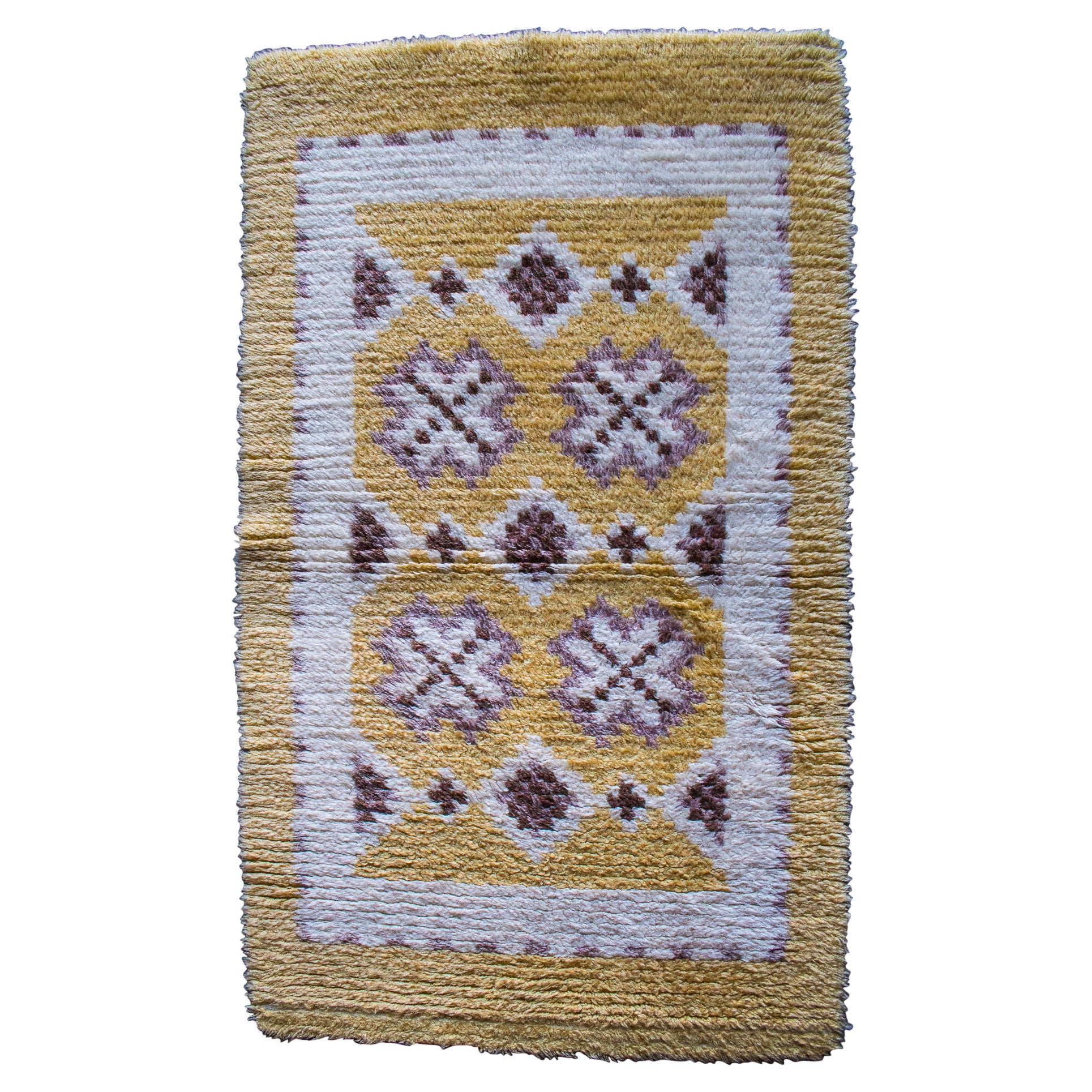 Vintage Swedish Mid-Century Modern Shag Rya Rug