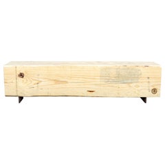 Rustic Indoor / Outdoor Pine Bench Pine and Corten Steel Base 'In-Stock'