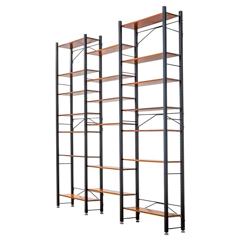20th Century Campo & Graffi Bookcase in Metal and Wood for Home For Sale