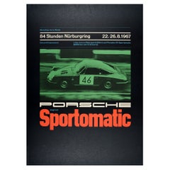 Original Vintage Poster Porsche Sportomatic Marathon Langstreckenrennen Nürburgring