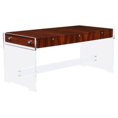 Poul Norreklit Executive Rosewood & Lucite Desk for Sigurd Hansen