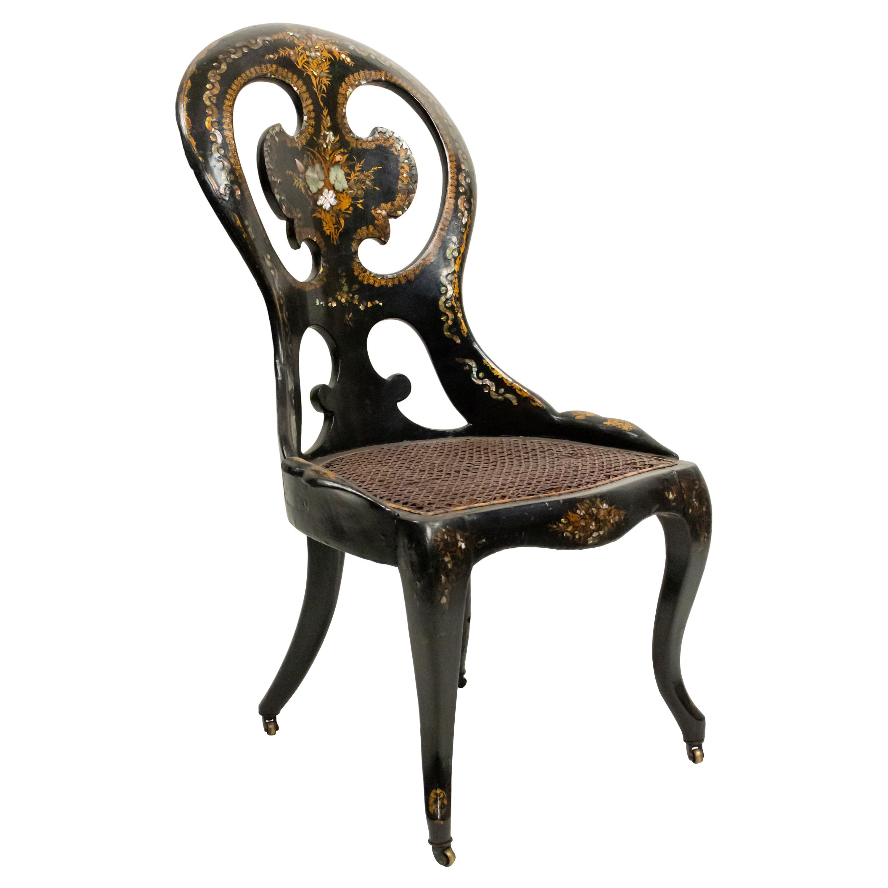 English Victorian Lacquered Side Chair