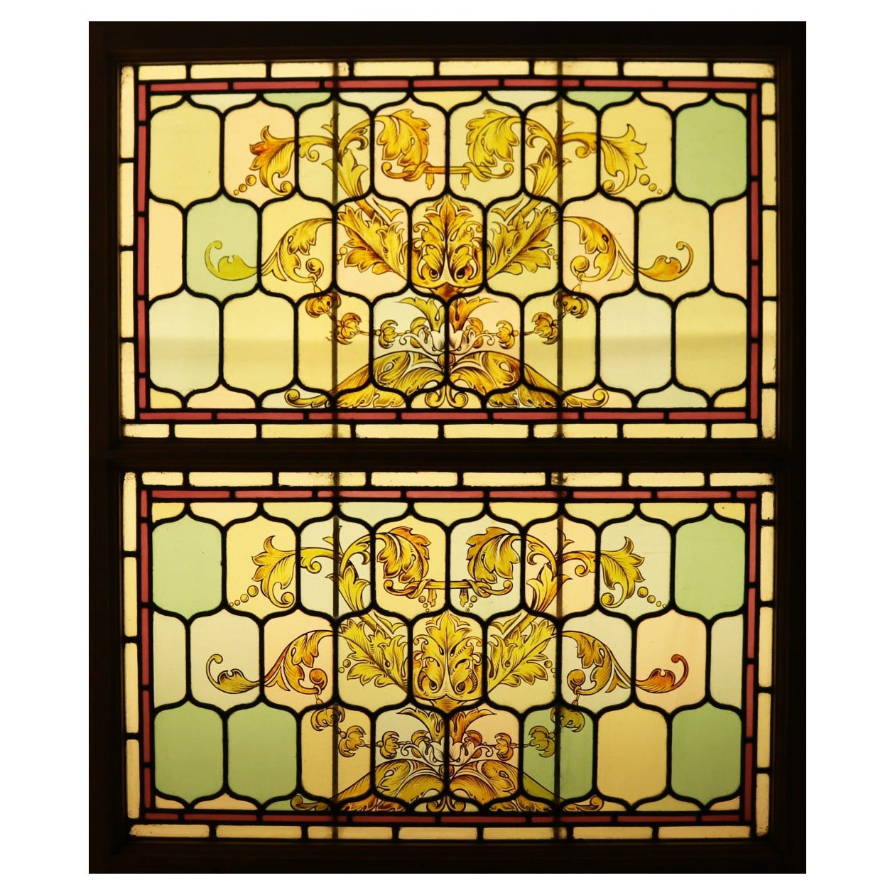 Two Stained Glass Victorian Windows