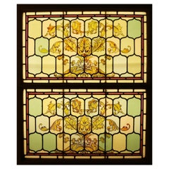 Two Stained Glass Victorian Windows