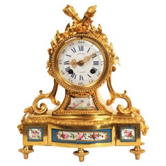 Fine and Early Sevres Porcelain and Ormolu Antique French Clock