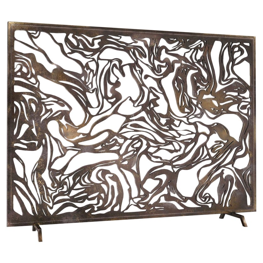 Marmol Fireplace Screen in Tobacco For Sale