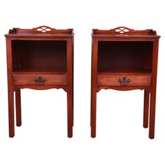 Kindel Furniture American Colonial Mahogany Nightstands, Pair