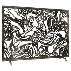 Marmol Fireplace Screen in Gold Rubbed Black