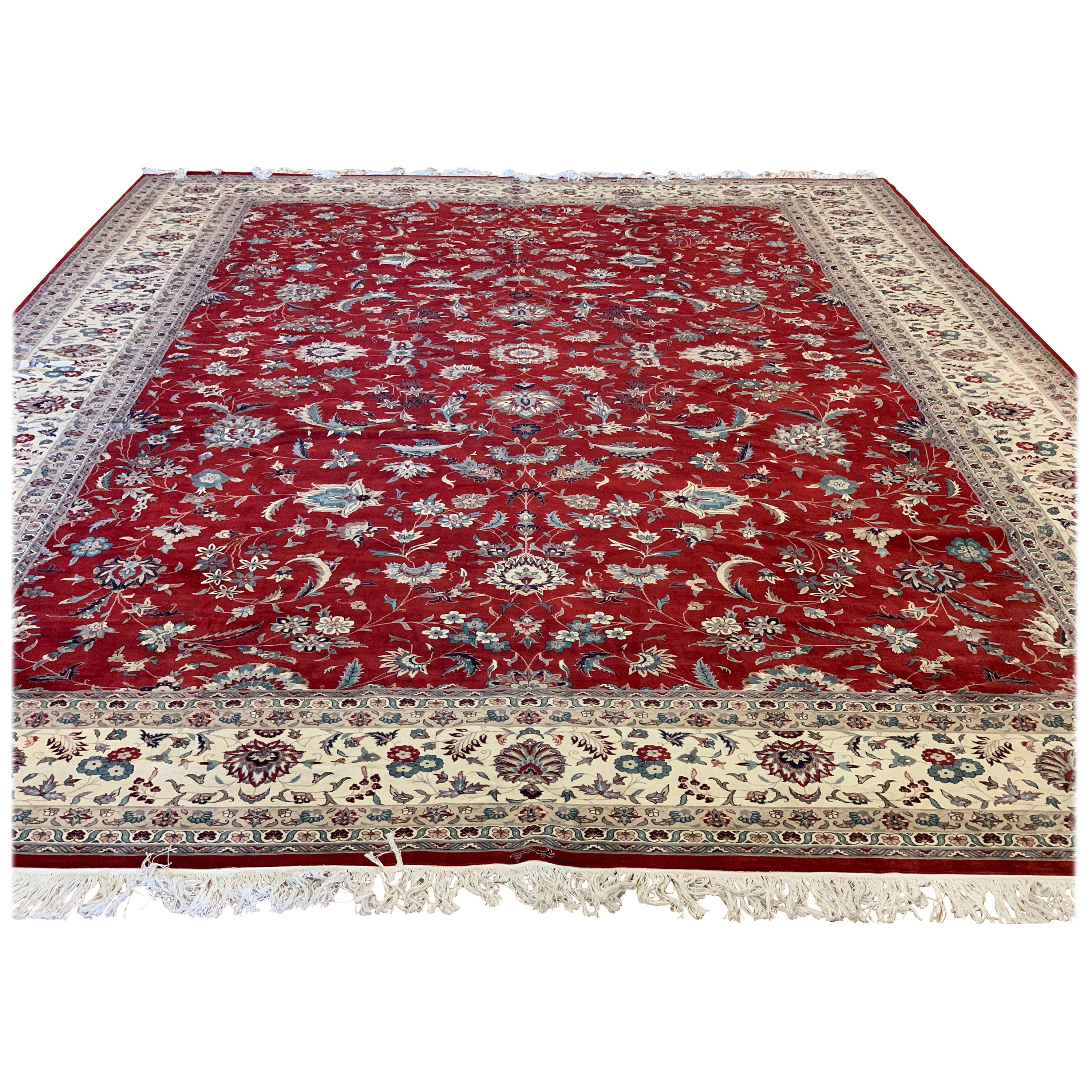 Vintage Persian Isfahan Rug, Signed, circa 1950s For Sale