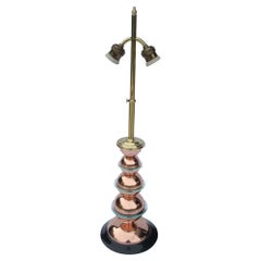 Retro Art Deco Copper and Glass Table Lamp 1940´s